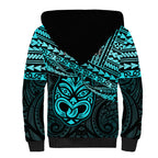 Personalised Matariki New Zealand Sherpa Hoodie Maori New Year Tiki Turquoise Version LT14
