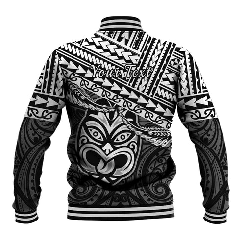 Personalised Matariki New Zealand Baseball Jacket Maori New Year Tiki Black Version LT14