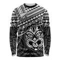 Personalised Matariki New Zealand Long Sleeve Shirt Maori New Year Tiki Black Version LT14