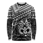 Personalised Matariki New Zealand Long Sleeve Shirt Maori New Year Tiki Black Version LT14
