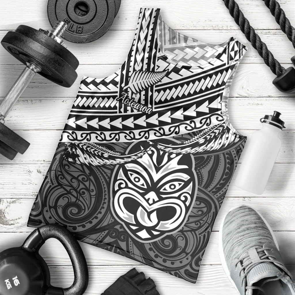 Personalised Matariki New Zealand Men Tank Top Maori New Year Tiki Black Version LT14
