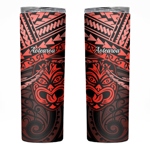 Matariki New Zealand Skinny Tumbler Maori New Year Tiki Red Version