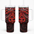 Matariki New Zealand Tumbler With Handle Maori New Year Tiki Red Version