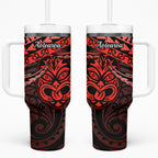 Matariki New Zealand Tumbler With Handle Maori New Year Tiki Red Version