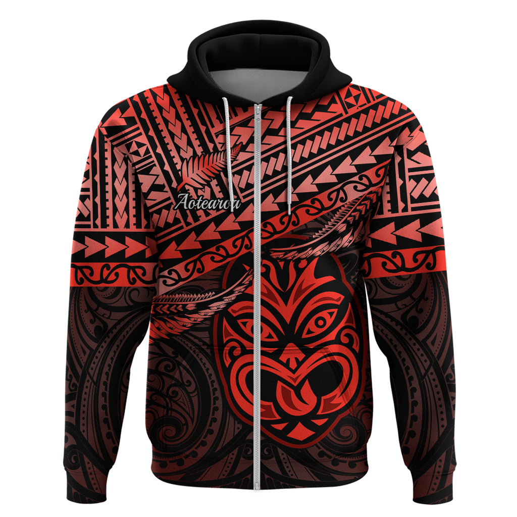 Personalised Matariki New Zealand Hoodie Maori New Year Tiki Red Version LT14