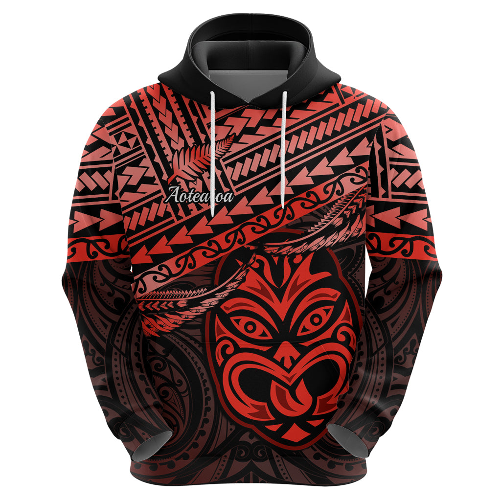 Personalised Matariki New Zealand Hoodie Maori New Year Tiki Red Version LT14