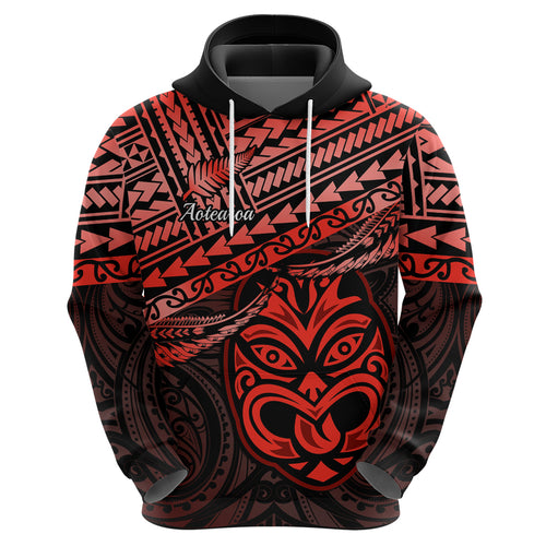 Personalised Matariki New Zealand Hoodie Maori New Year Tiki Red Version LT14