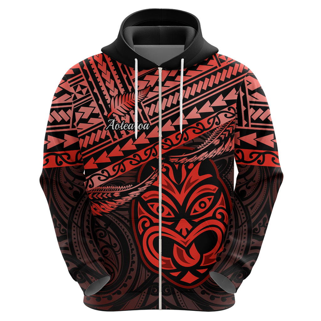 Personalised Matariki New Zealand Hoodie Maori New Year Tiki Red Version LT14