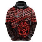 Personalised Matariki New Zealand Hoodie Maori New Year Tiki Red Version LT14