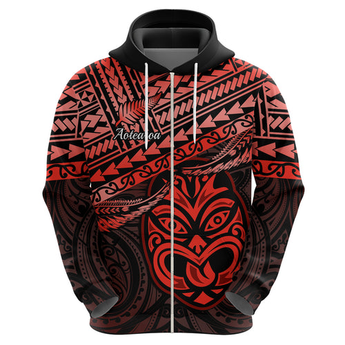 Personalised Matariki New Zealand Hoodie Maori New Year Tiki Red Version LT14