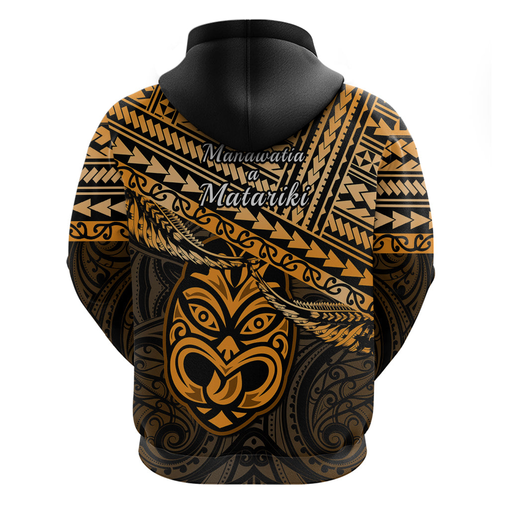 Matariki New Zealand Hoodie Maori New Year Tiki Gold Version LT14