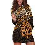 Matariki New Zealand Hoodie Dress Maori New Year Tiki Gold Version LT14