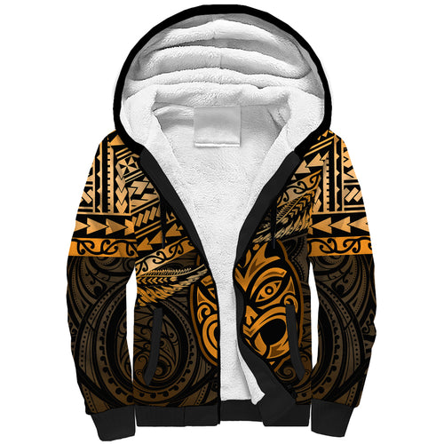 Matariki New Zealand Sherpa Hoodie Maori New Year Tiki Gold Version LT14