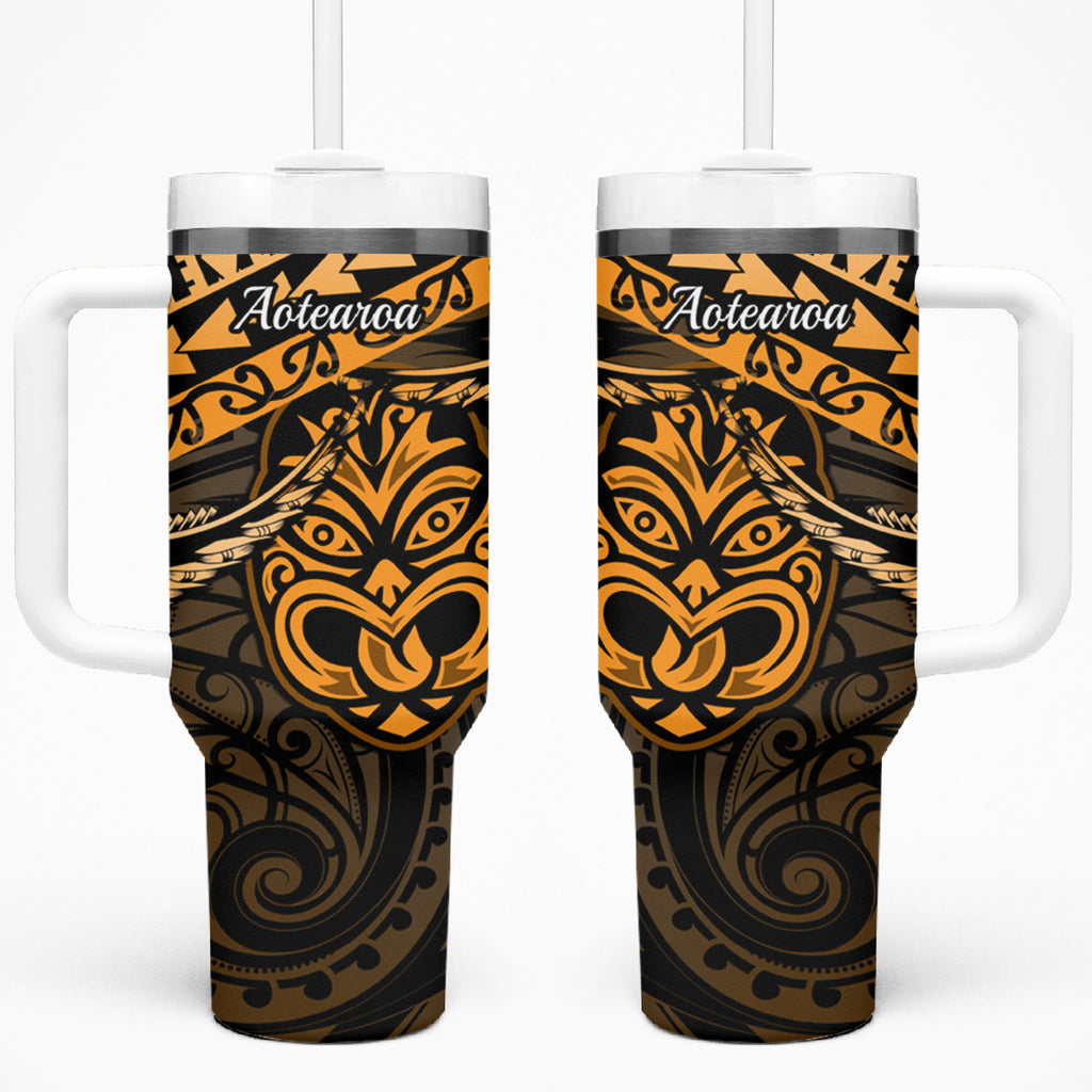 Matariki New Zealand Tumbler With Handle Maori New Year Tiki Gold Version