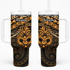 Matariki New Zealand Tumbler With Handle Maori New Year Tiki Gold Version