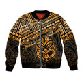 Personalised Matariki New Zealand Bomber Jacket Maori New Year Tiki Gold Version LT14