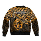 Personalised Matariki New Zealand Bomber Jacket Maori New Year Tiki Gold Version LT14