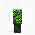 Matariki New Zealand Tumbler With Handle Maori New Year Tiki Green Version