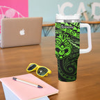 Matariki New Zealand Tumbler With Handle Maori New Year Tiki Green Version