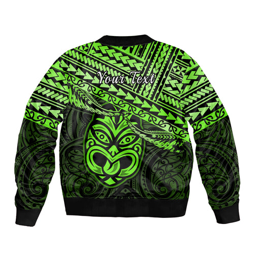 Personalised Matariki New Zealand Bomber Jacket Maori New Year Tiki Green Version LT14