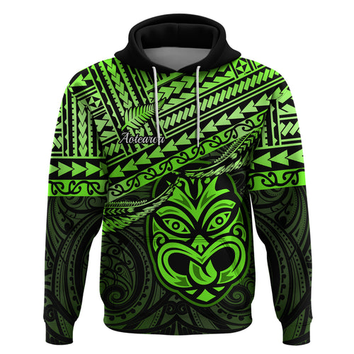 Personalised Matariki New Zealand Hoodie Maori New Year Tiki Green Version LT14