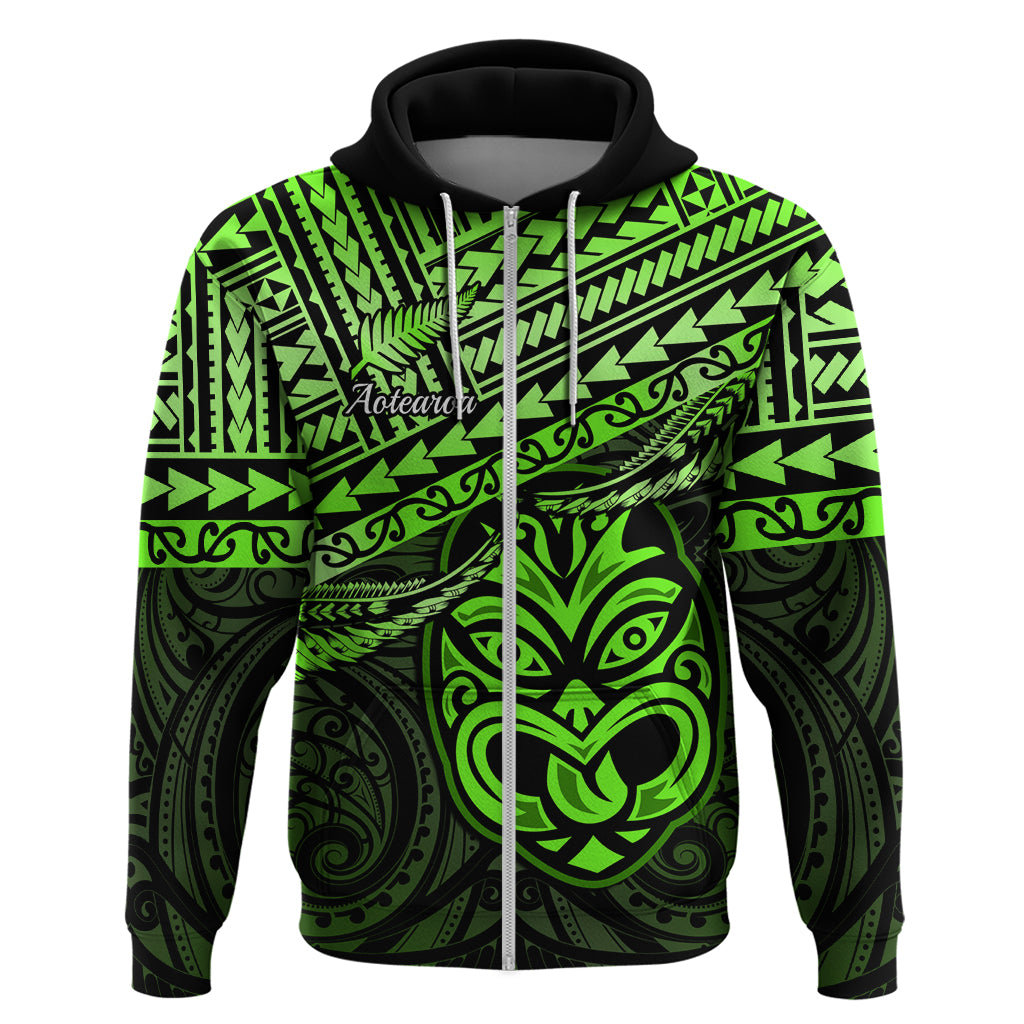Personalised Matariki New Zealand Hoodie Maori New Year Tiki Green Version LT14