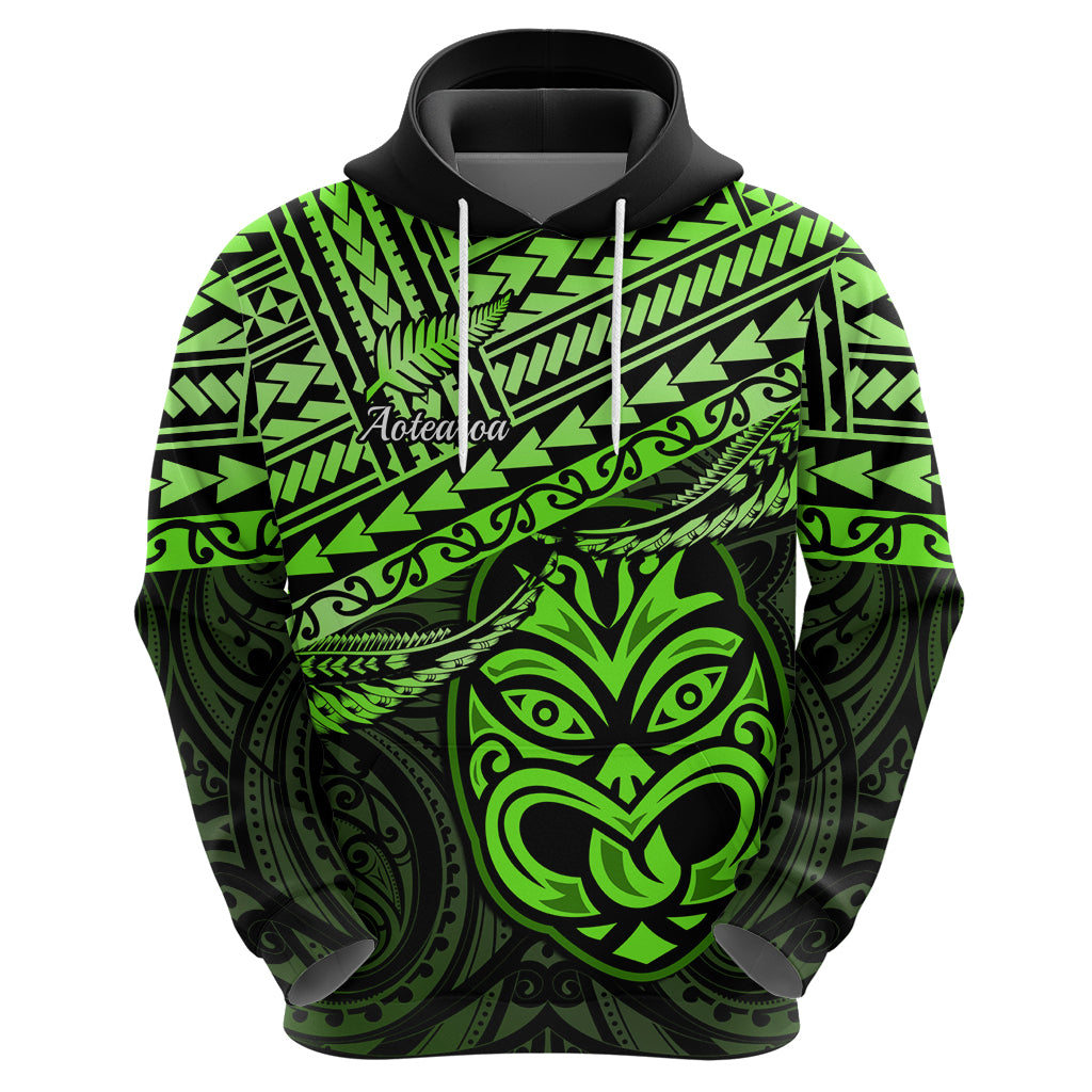 Personalised Matariki New Zealand Hoodie Maori New Year Tiki Green Version LT14