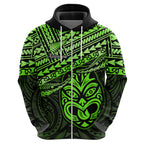 Personalised Matariki New Zealand Hoodie Maori New Year Tiki Green Version LT14