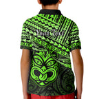Personalised Matariki New Zealand Kid Polo Shirt Maori New Year Tiki Green Version LT14
