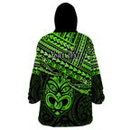 Personalised Matariki New Zealand Wearable Blanket Hoodie Maori New Year Tiki Green Version LT14