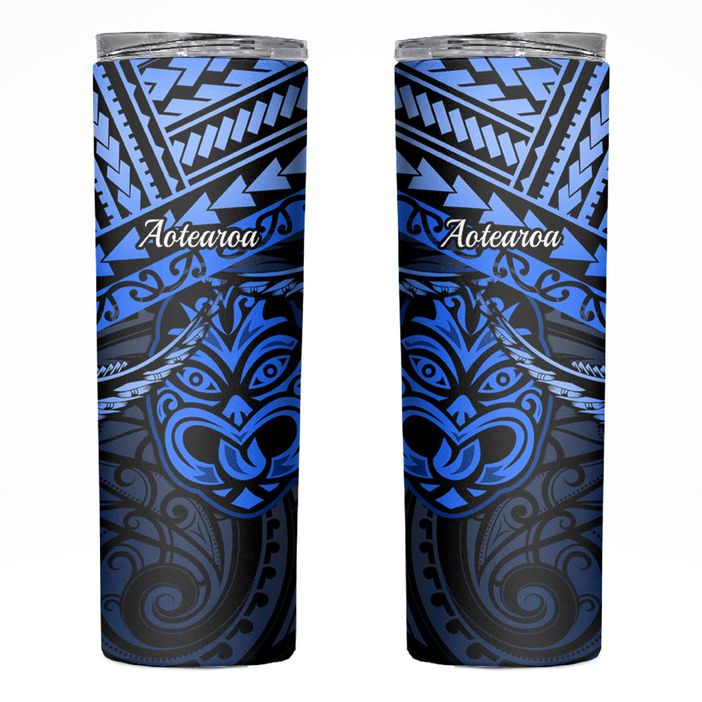 Matariki New Zealand Skinny Tumbler Maori New Year Tiki Blue Version