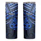 Matariki New Zealand Skinny Tumbler Maori New Year Tiki Blue Version