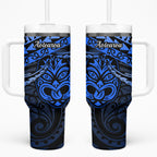 Matariki New Zealand Tumbler With Handle Maori New Year Tiki Blue Version