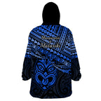 Matariki New Zealand Wearable Blanket Hoodie Maori New Year Tiki Blue Version LT14
