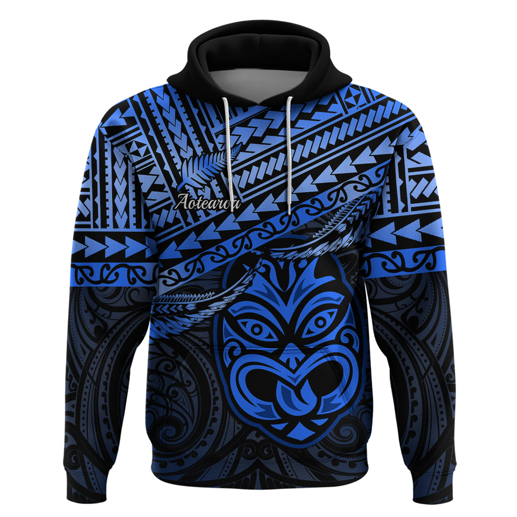 Personalised Matariki New Zealand Hoodie Maori New Year Tiki Blue Version LT14