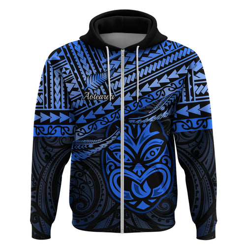 Personalised Matariki New Zealand Hoodie Maori New Year Tiki Blue Version LT14