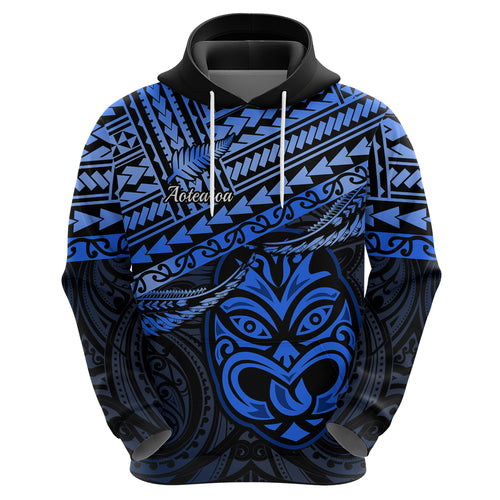 Personalised Matariki New Zealand Hoodie Maori New Year Tiki Blue Version LT14