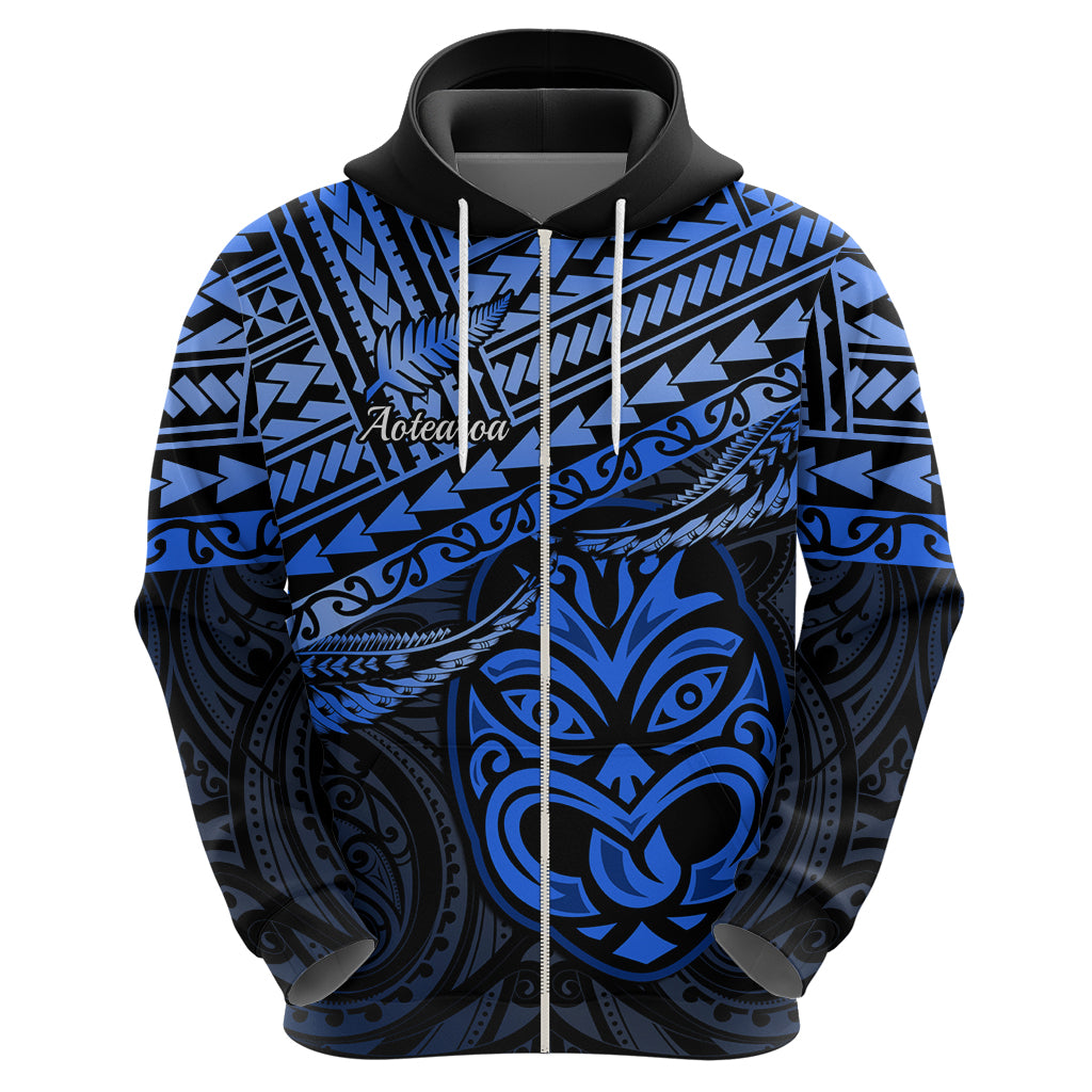Personalised Matariki New Zealand Hoodie Maori New Year Tiki Blue Version LT14