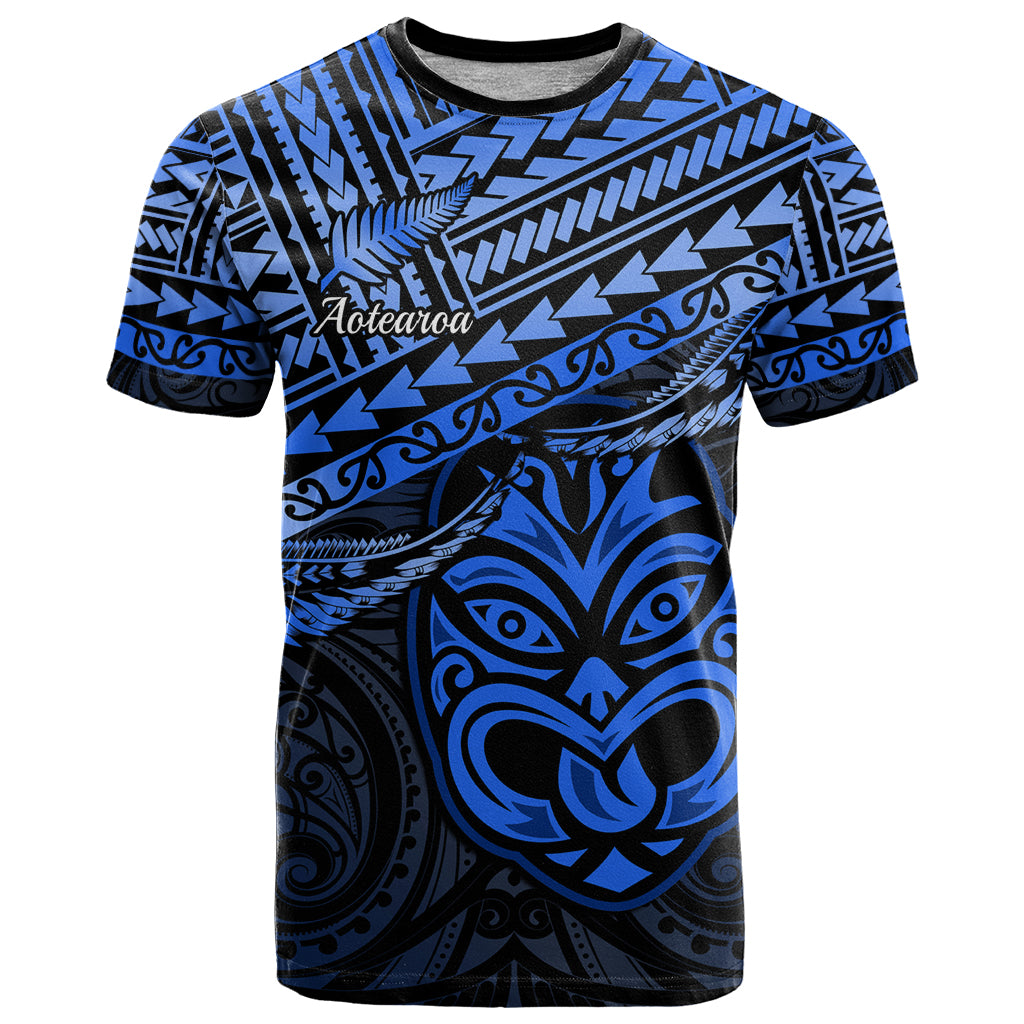 Personalised Matariki New Zealand T Shirt Maori New Year Tiki Blue Version LT14