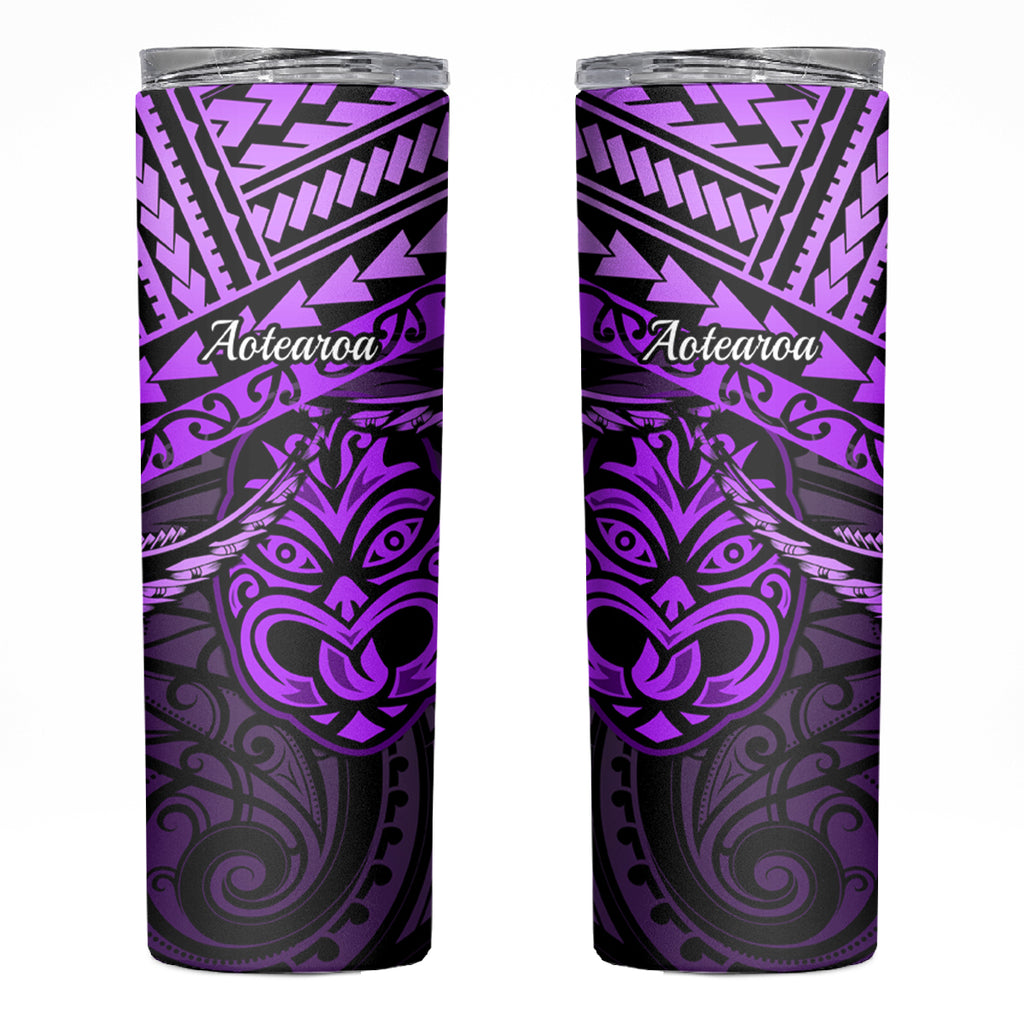 Matariki New Zealand Skinny Tumbler Maori New Year Tiki Purple Version