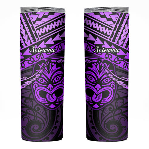 Matariki New Zealand Skinny Tumbler Maori New Year Tiki Purple Version