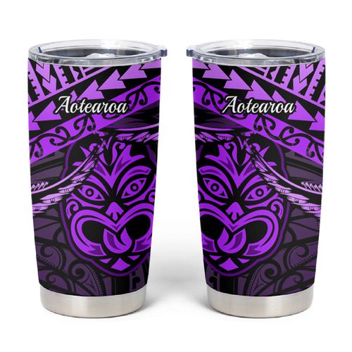 Matariki New Zealand Tumbler Cup Maori New Year Tiki Purple Version