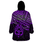 Matariki New Zealand Wearable Blanket Hoodie Maori New Year Tiki Purple Version LT14