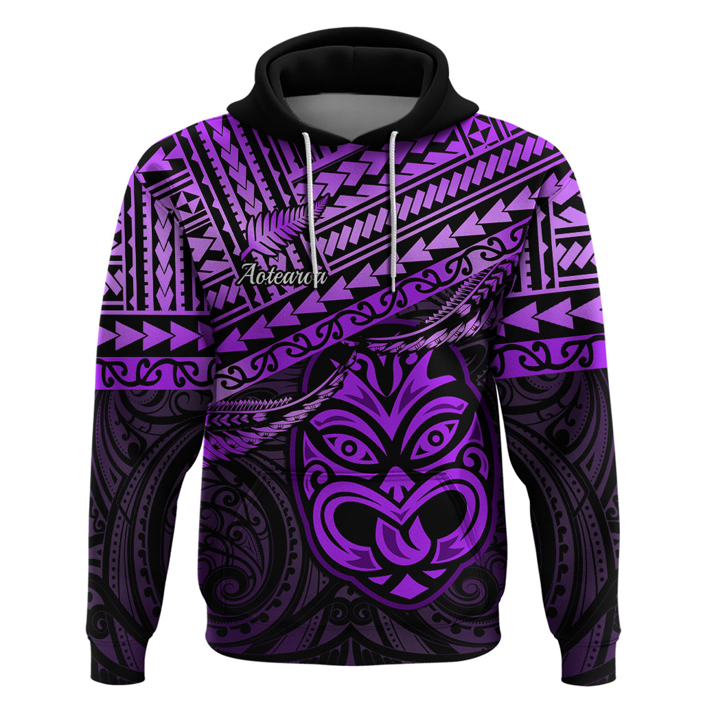 Personalised Matariki New Zealand Hoodie Maori New Year Tiki Purple Version LT14