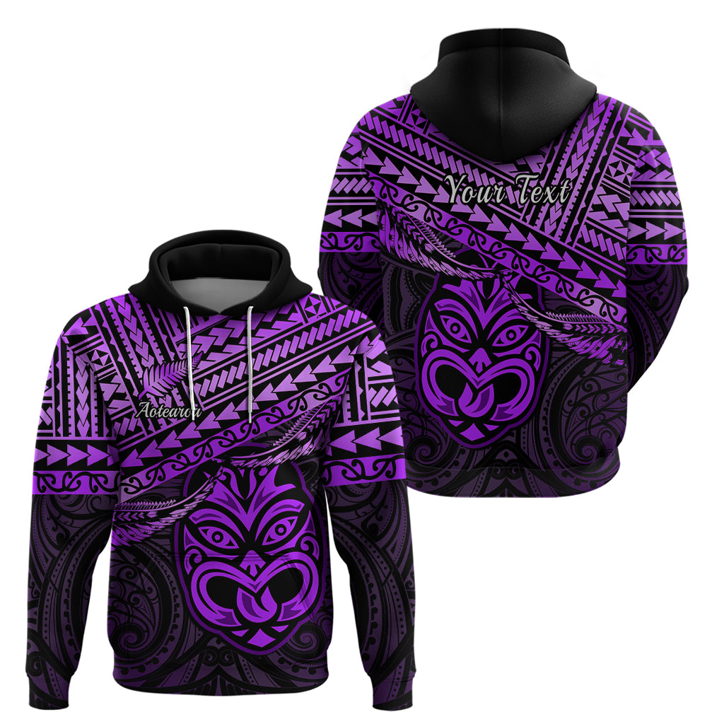 Personalised Matariki New Zealand Hoodie Maori New Year Tiki Purple Version LT14