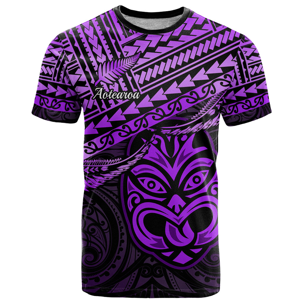 Personalised Matariki New Zealand T Shirt Maori New Year Tiki Purple Version LT14