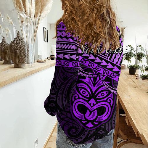 Personalised Matariki New Zealand Women Casual Shirt Maori New Year Tiki Purple Version LT14