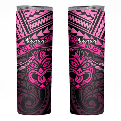 Matariki New Zealand Skinny Tumbler Maori New Year Tiki Pink Version