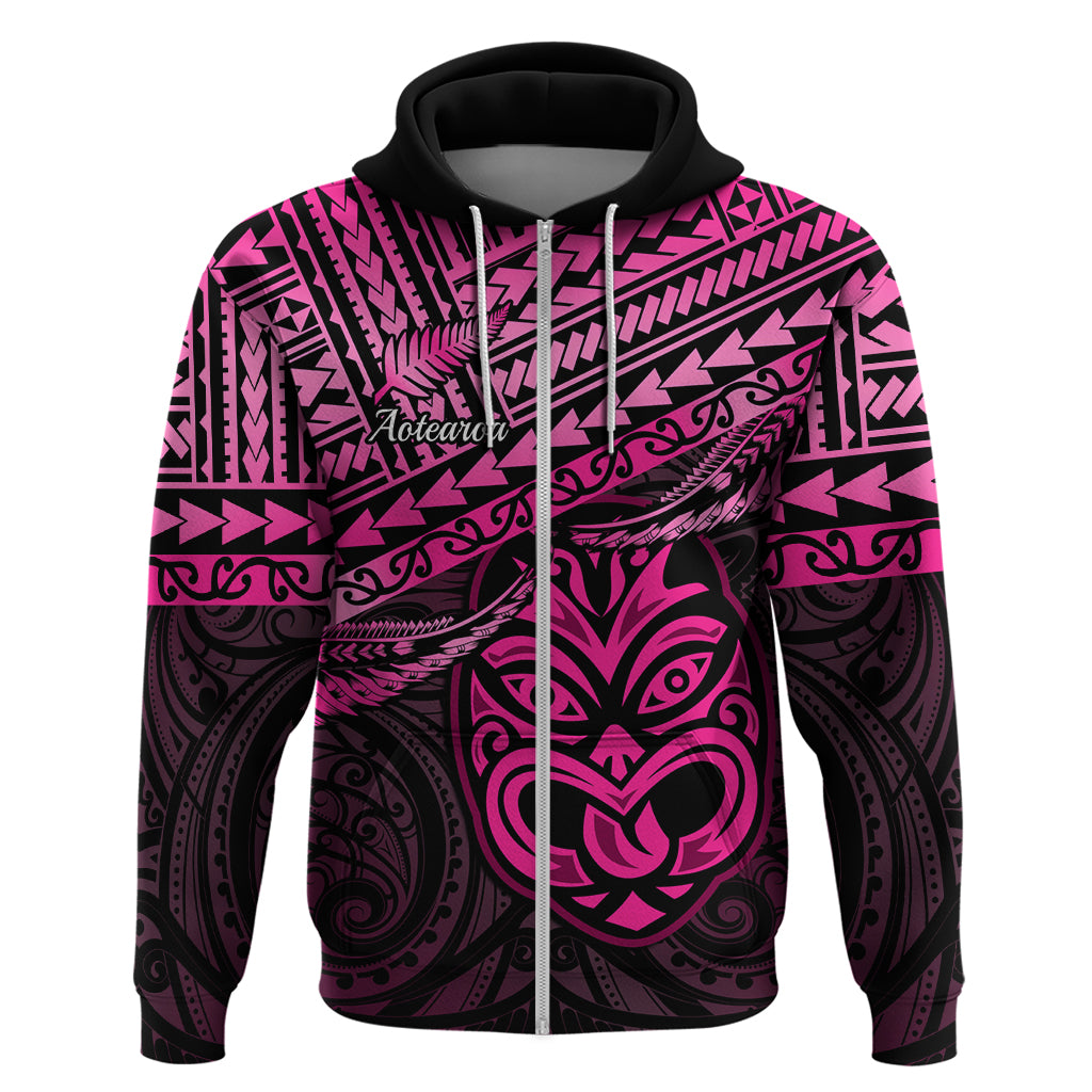 Personalised Matariki New Zealand Hoodie Maori New Year Tiki Pink Version LT14