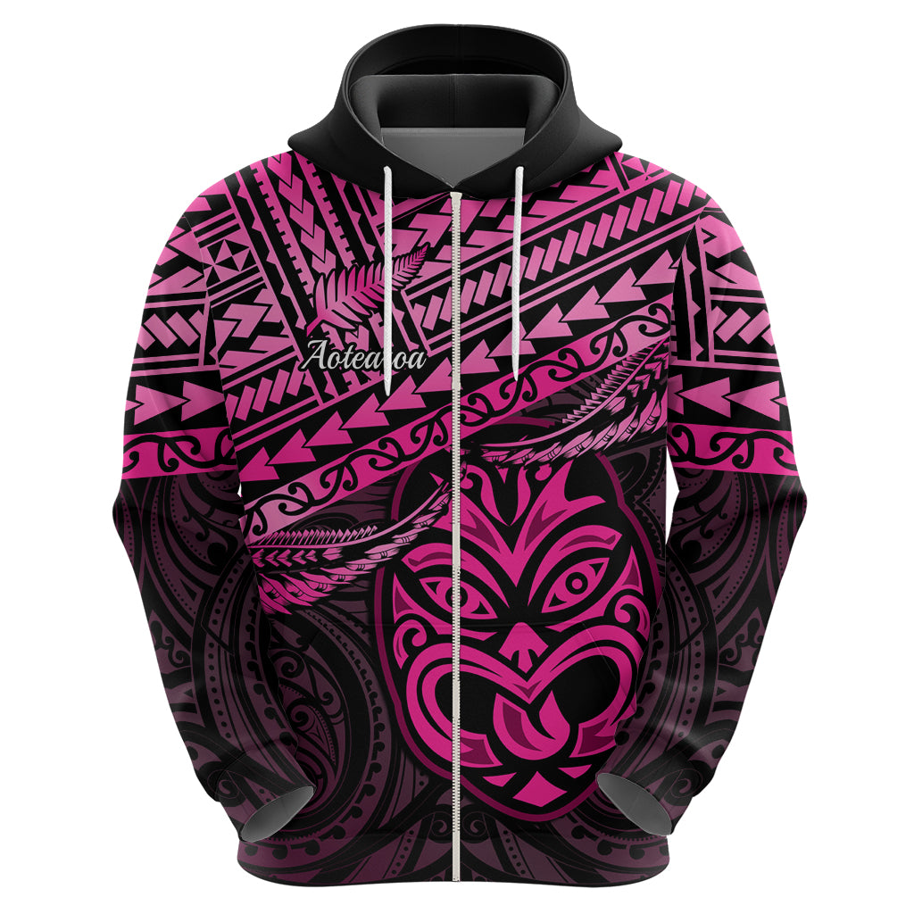 Personalised Matariki New Zealand Hoodie Maori New Year Tiki Pink Version LT14